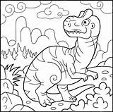 Coloring Allosaurus Vector Alosaurio Dinosaurs Coloringpagesonly Dinosaurios Colorear Depositphotos sketch template