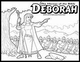 Coloring Deborah Judges Heroes sketch template
