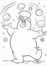 Frosty Snowman Coloring Pages Printable Color Juggling Kids sketch template