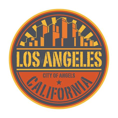 stamp  label    los angeles california city  angels stock vector illustration