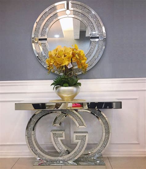 largent scintillant  reflete la table decorative de couloir de miroir de bronze de la table de