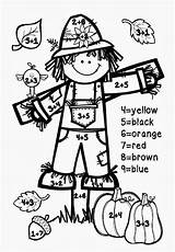 Fall Math Color Number Addition Autumn Grade Coloring First Numbers Freebies Kindergarten Freebie Preschool Reading Worksheets 1st Sheets Strategies Fun sketch template