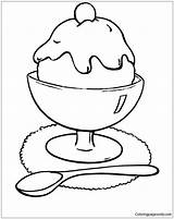 Pages Sundae Ice Cream Coloring Color sketch template