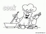 Coloring Chef Cooking Cook Pages Colorear Para Cocinero Inglés Trabajos Comments sketch template