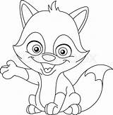 Fox Baby Coloring Pages Realistic Outlined Vector Hard Getcolorings Colourbox Color Animals sketch template