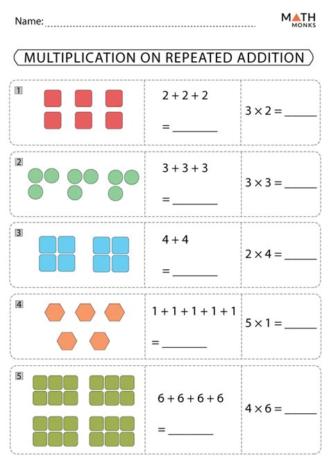 repeated addition multiplication worksheet