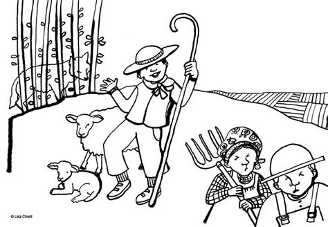 boy  cried wolf coloring page coloring home