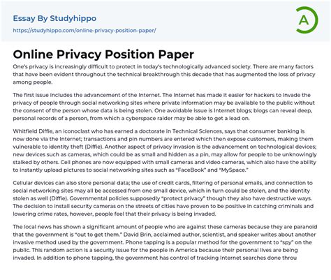 privacy position paper essay  studyhippocom