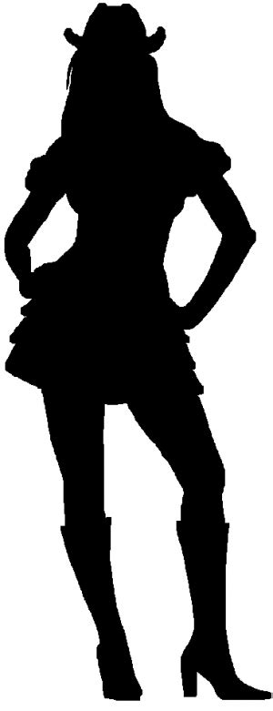sexy cowgirl silhouette decal car or truck window decal sticker or wall