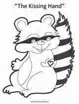 Kissing Hand Coloring Kiss Raccoon Pages Clipart Band Opossum Drawing Getcolorings Getdrawings Clipground Color sketch template