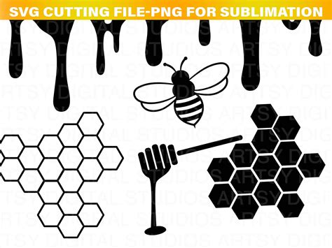 honey drips svg print file printable honey clipart hive svg honeycomb
