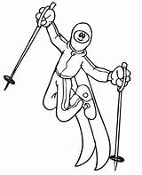 Coloring Pages Winter Olympic Olympics Skiing Freestyle Kids Skier Gif Popular sketch template