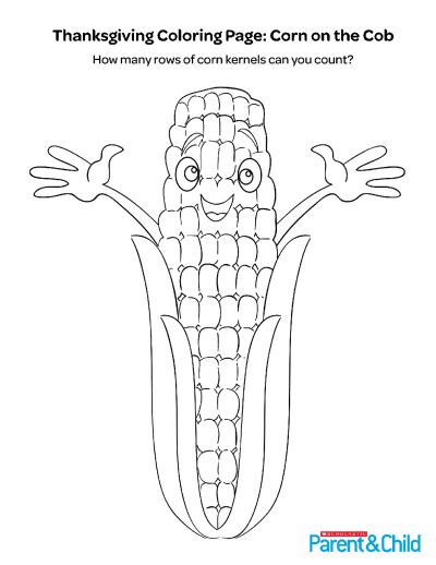 thanksgiving printable coloring page harvest corn worksheets