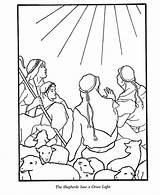 Shepherds Nativity Traveling Telling Sheep Herders Wisemen Angles Veld Coloringhome sketch template