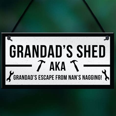 Funny Shed Sign For Grandad Hanging Garden Man Cave Sign Etsy Canada