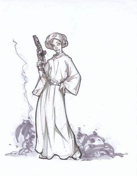 Princess Leia By Francisco Herrera Ilustraciones Bocetos Dibujos