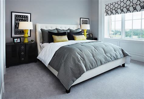 grey  yellow bedroom design ideas  cozy  modern vibe