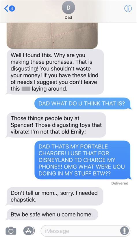 girl shares angry texts from dad after he found a sex toy in her room metro news