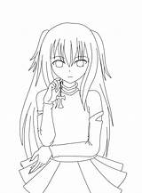 Anime Girl Lineart Coloring Pages Cute Hair Long Girls Deviantart Colouring Blush 2010 Manga Mascots Vancouver Mobile Template Wallpaper Templates sketch template
