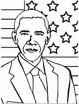 Obama Barack President Colorir Kidsplaycolor Bandeira Eua sketch template