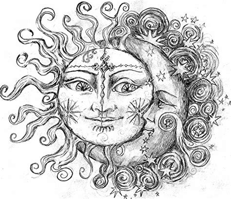 sun  moon coloring pages printable