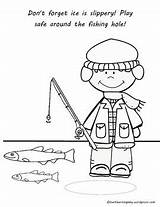 Fishing Ice Safety Pages Color Followers sketch template