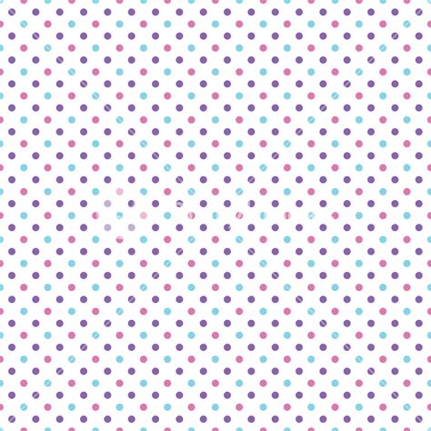 Pink Purple And Blue Polka Dot Pattern On A White Background Royalty