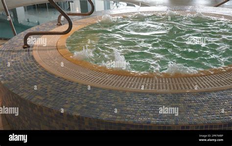 empty jacuzzi  action spa jacuzzi  bubbling water  hotel stock photo alamy