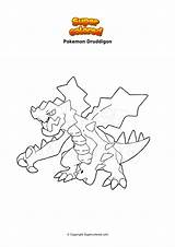 Pokemon Druddigon Supercolored Ausmalbild Dibujo Cottonee Ausmalbilder sketch template