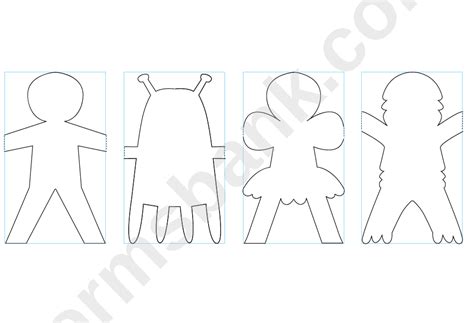 paper doll chain template printable