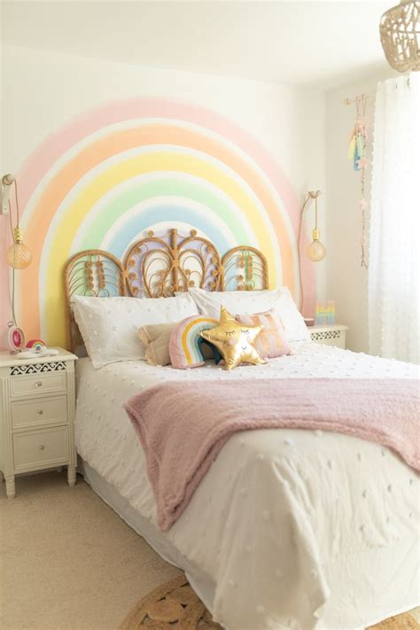 pastel rainbow wall hanging wooden ornament sign  teen girls kids bedroom nursery college
