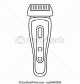 Icon Shaver Hair Outline Style Illustration Isolated Web Background sketch template