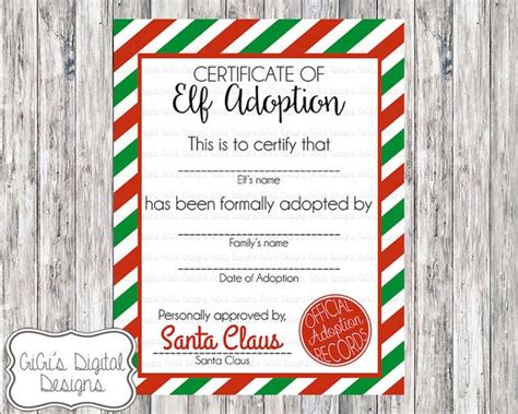 elf adoption certificate christmas shelf elf adopt  elf