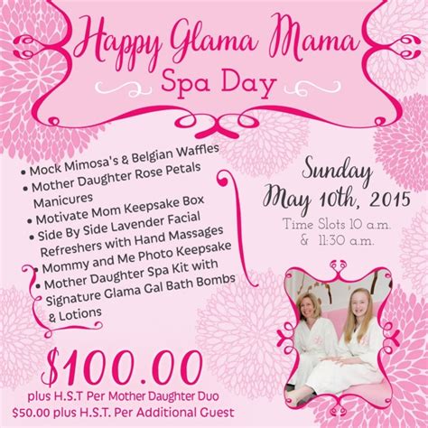 mothers day spa day  glama gals