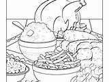Coloring Thanksgiving Pages Food Dinner Feast Color Printable Getcolorings Getdrawings Drawing sketch template