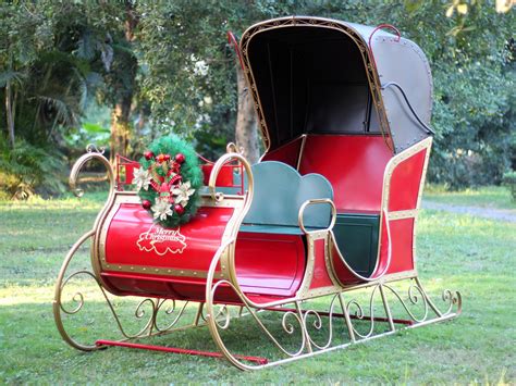 tis  season life size christmas victorian santa sleigh iron