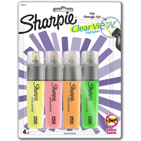 sharpie highlighter clear view highlighter    chisel tip