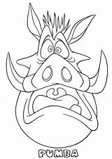 Pumba Lion King Coloring Face Scared Drawing Scary Pages Getdrawings Feel Enjoy sketch template
