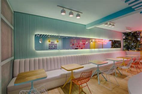 soft touch ice cream shop interior design by plasma nodo