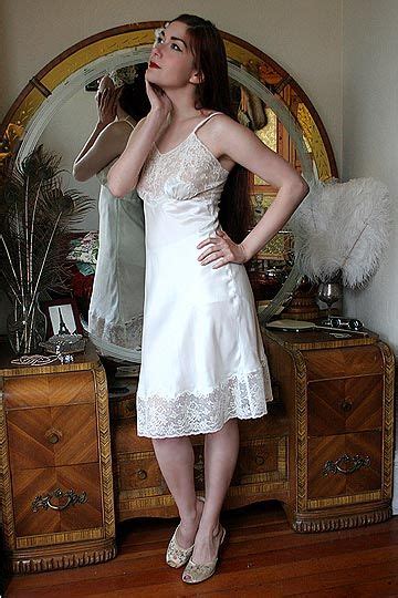 dollhouse bettie pinup and vintage lingerie 40s vintage corette white lace rayon satin slip