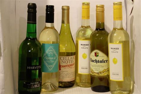 bottles  assorted white wine  sherry