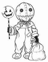 Halloween Horror Sam Terror Month Coloriage Dxf Imprimer Voodoo Monstruos Monsters Skizzen Tueur Leatherface Horreur sketch template