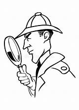 Sherlock Holmes Detective Fumetto Animados Ingrandimento Lente Vettore Magnifying Detectives Caricature Grp Soil Roof Minimalist sketch template