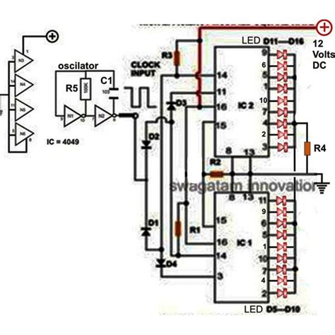 led light chaser circuit   ic  circuit diagram centre