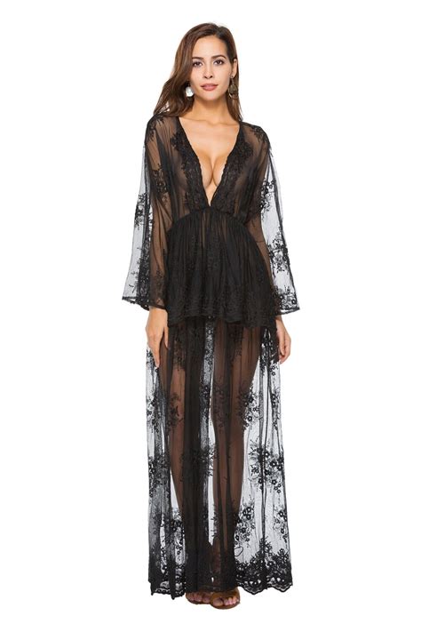 Sex Club Maxi Sexy Black And Dresses Plus Size Boho White Lace Party
