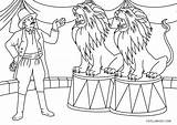 Circus Coloring Pages Lion sketch template