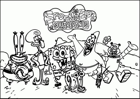 spongebob characters coloring pages clip art library
