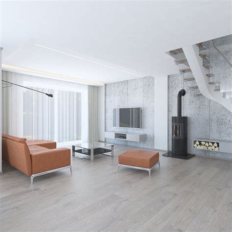 modern living room  concrete wall  model max obj ds fbx skp