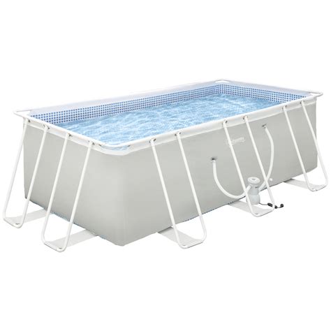 buy outsunny ft  ft   steel frame pool  filter pump outdoor rectangular frame