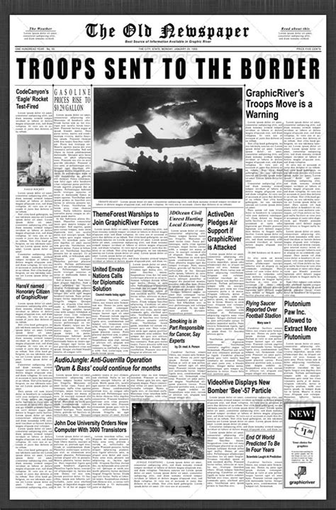 newspaper front page templates  sample  format